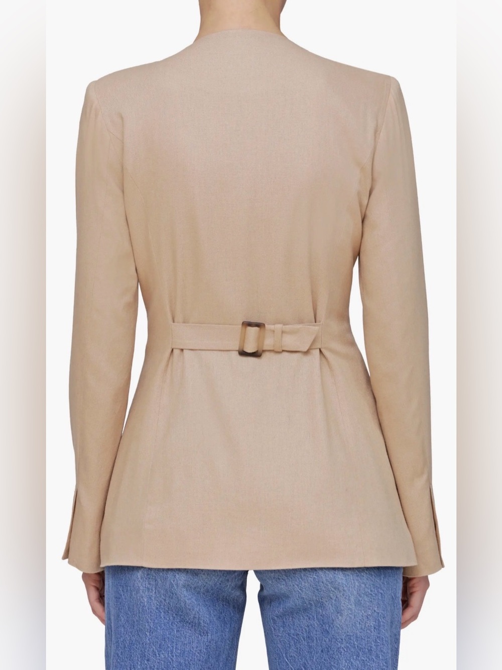 Bagatelle Women's Beige Tailored Spring / Summer Belted Blazer size XL - Picture 3 of 12